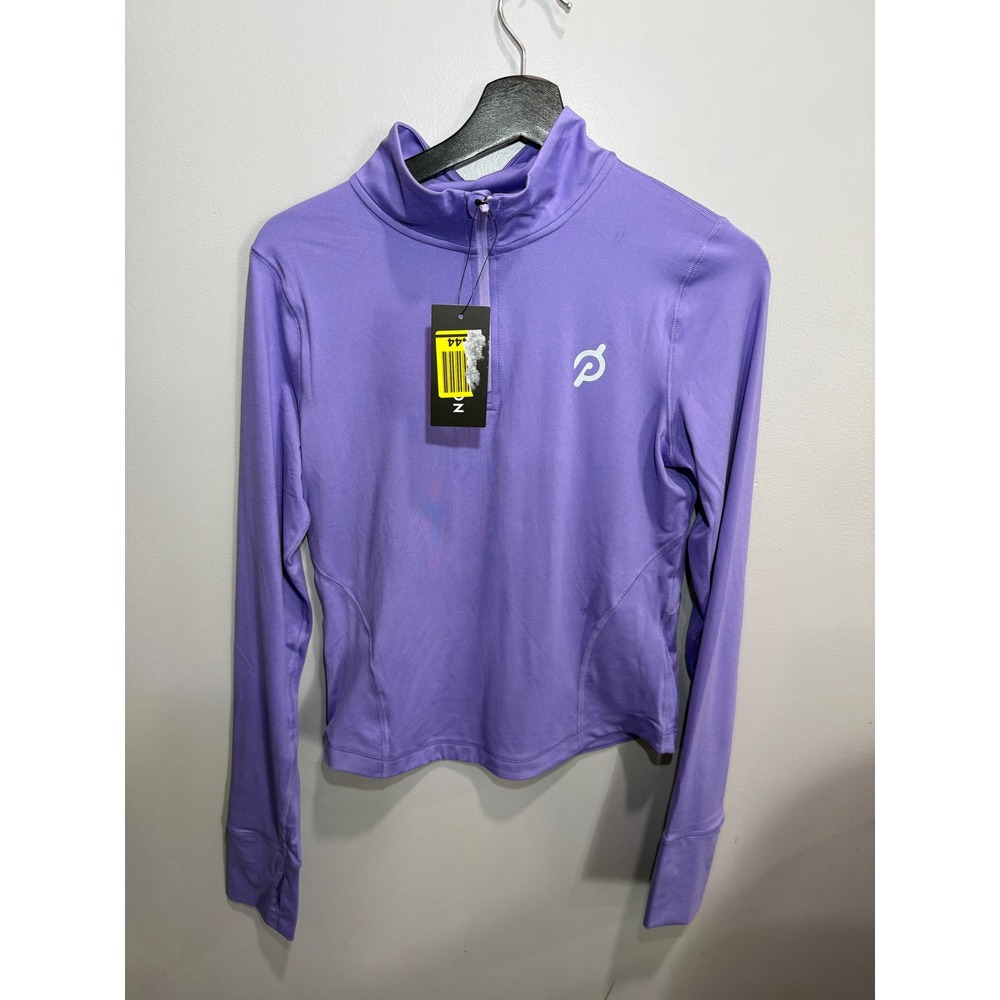 Peloton Womens Quarter Zip Pullover Long Sleeve Thumbhole Athletic Top Purple S